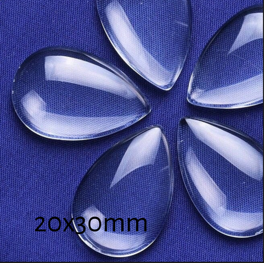 20x30mm Teardrop Glass Cabochon