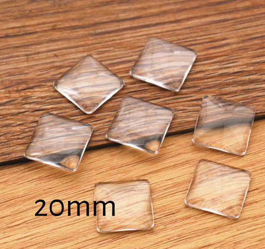 20mm Square Glass Cabochons Tiles