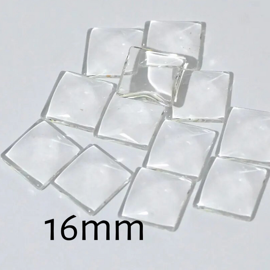16mm Square Glass Cabochons Tiles