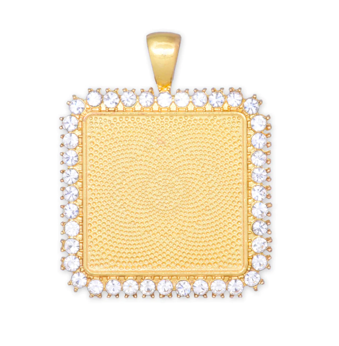 20mm Rhinestone Square Pendant Trays for DIY Jewelry Settings - Perfect Pendants Plus