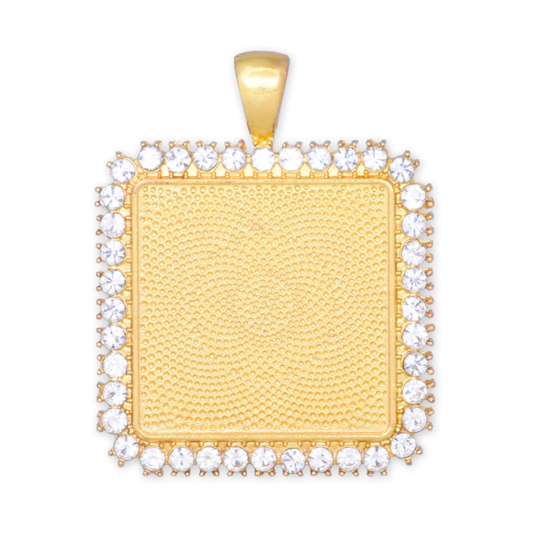 25mm Rhinestone Square Pendant Trays for DIY Jewelry Settings