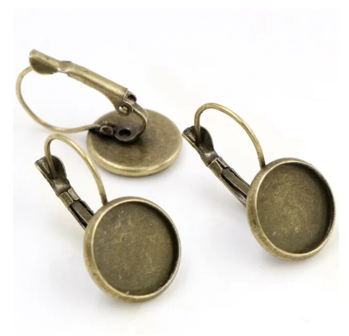 6 Pairs 18mm Earring Making Round Setting & Glass - Perfect Pendants Plus