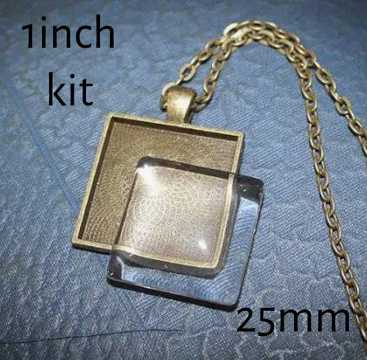 25mm Kits Square Necklace DIY Kids Craft