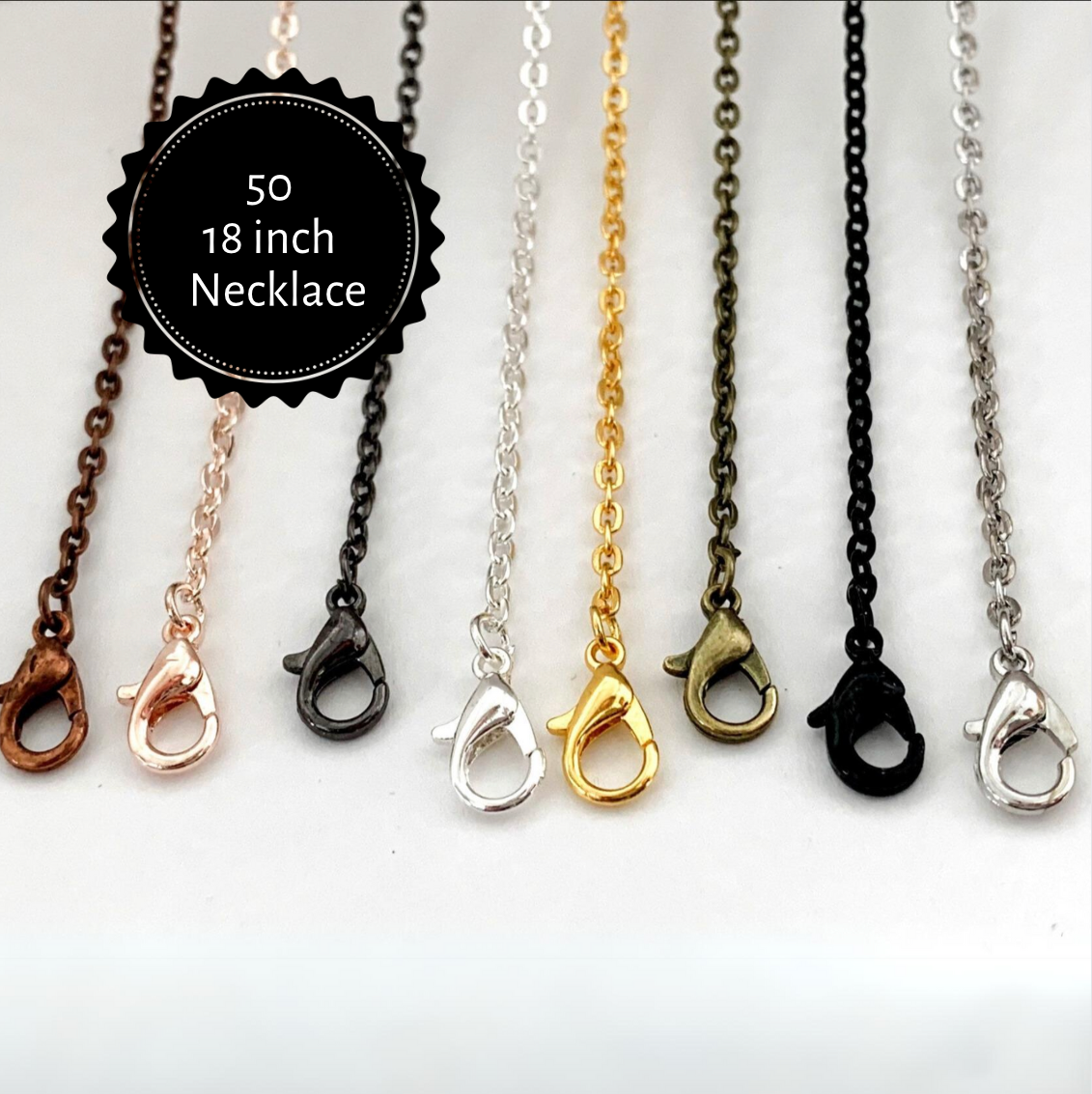 50 Wholesale Short Necklace 18 Inch Rolo - Perfect Pendants Plus