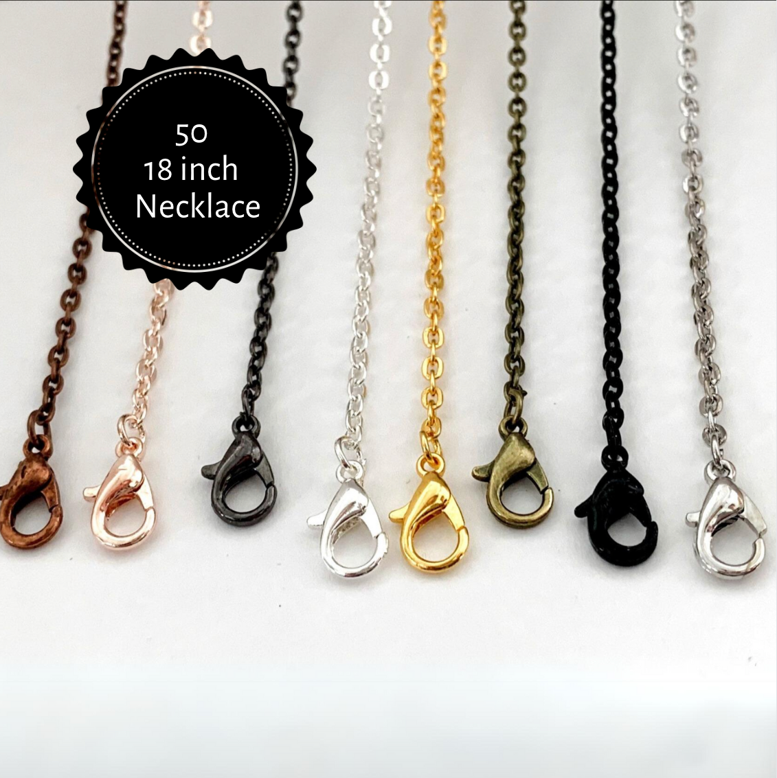 50 Wholesale Short Necklace 18 Inch Rolo