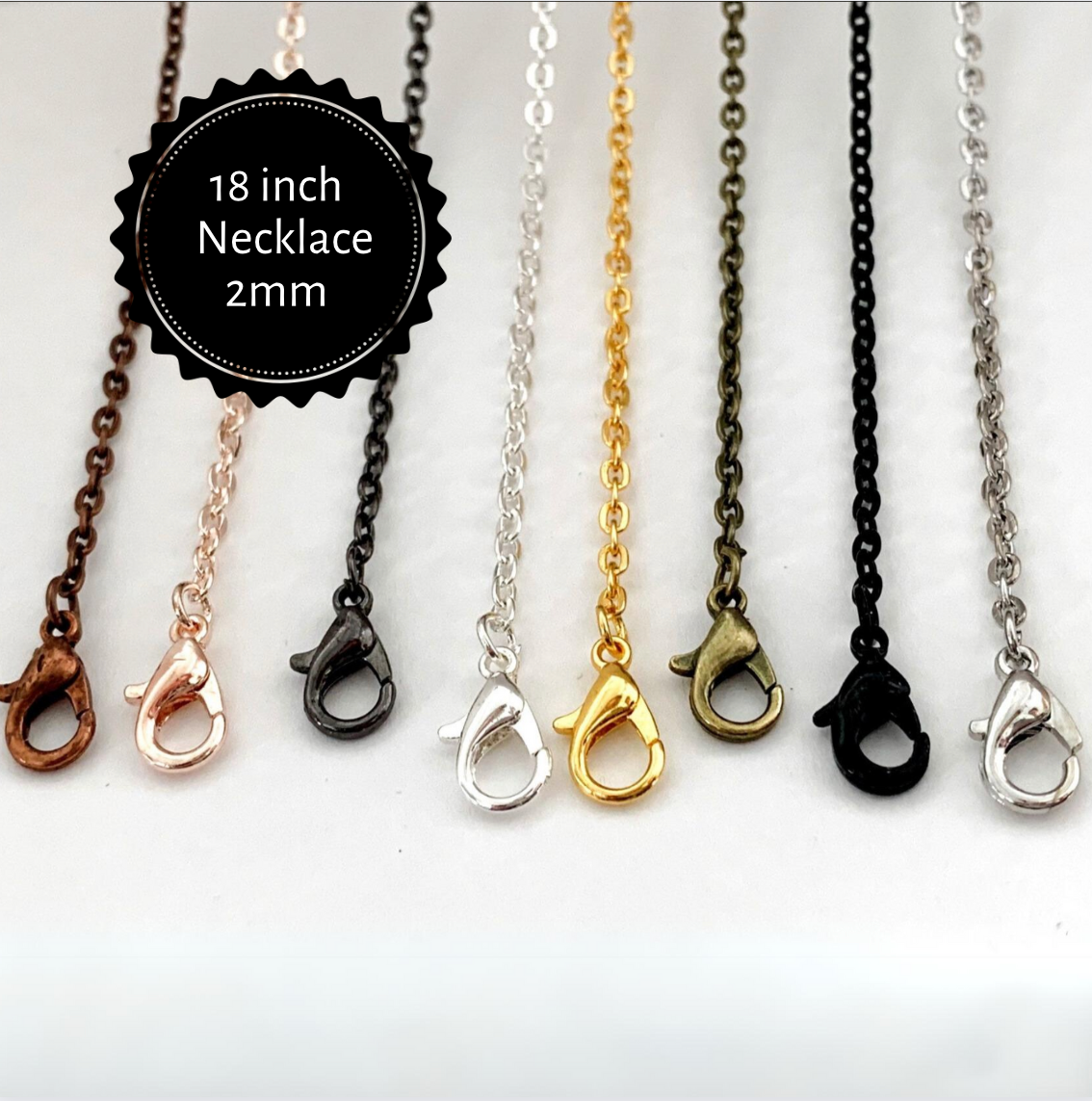 Necklace Chains for Pendants Rolo 18 inch