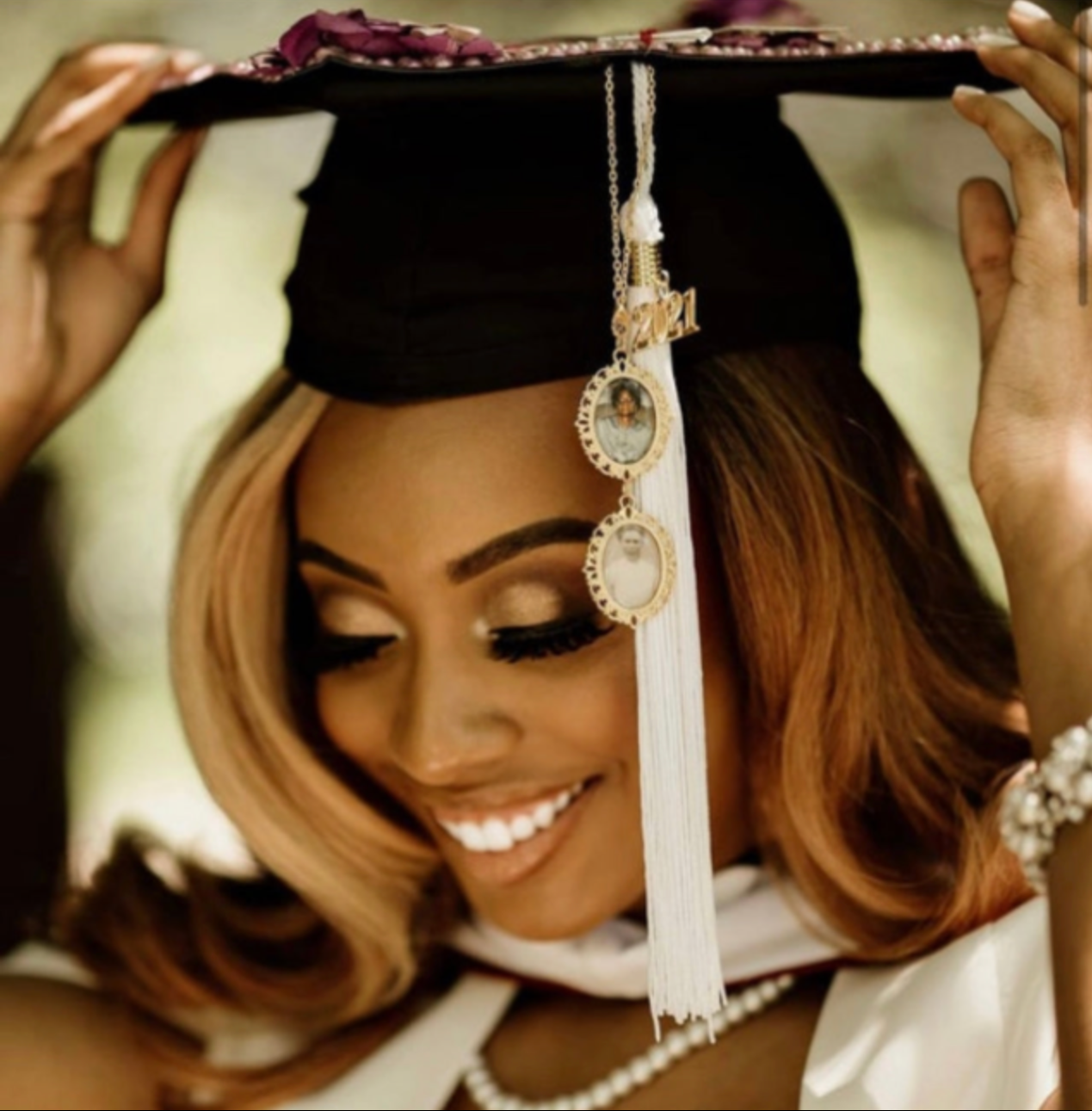 DIY Kit Graduation Tassel with Lace Memorial Photo Charm - Perfect Pendants Plus