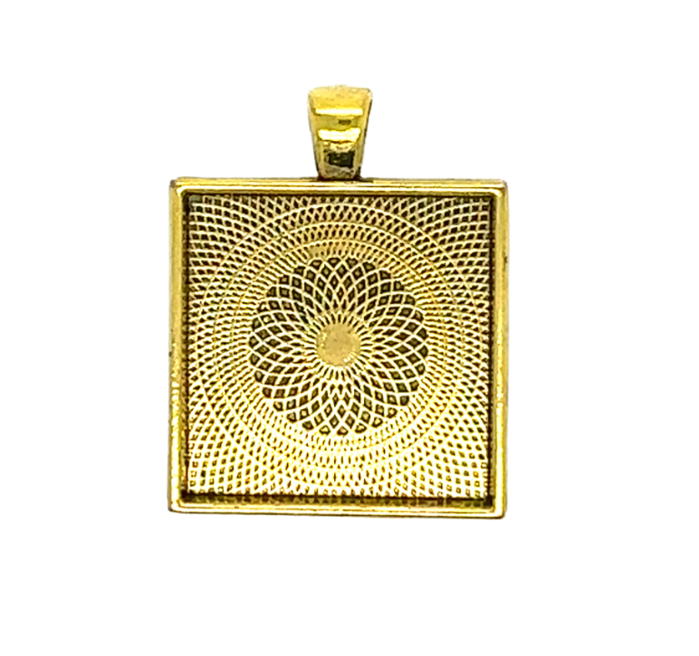 Square 1 Inch Blank Pendant Setting 25mm - Perfect Pendants Plus