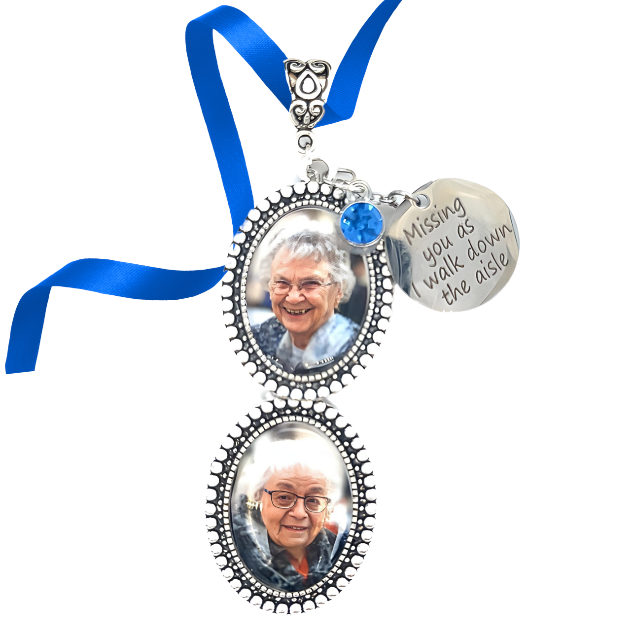 Something Blue Memorial Wedding Bouquet Charms - Perfect Pendants Plus