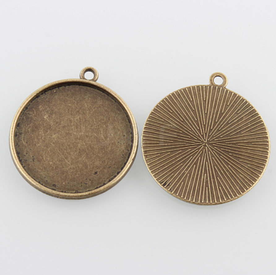 25 - 16mm Round Bezel Pendants ( loop) - Perfect Pendants Plus