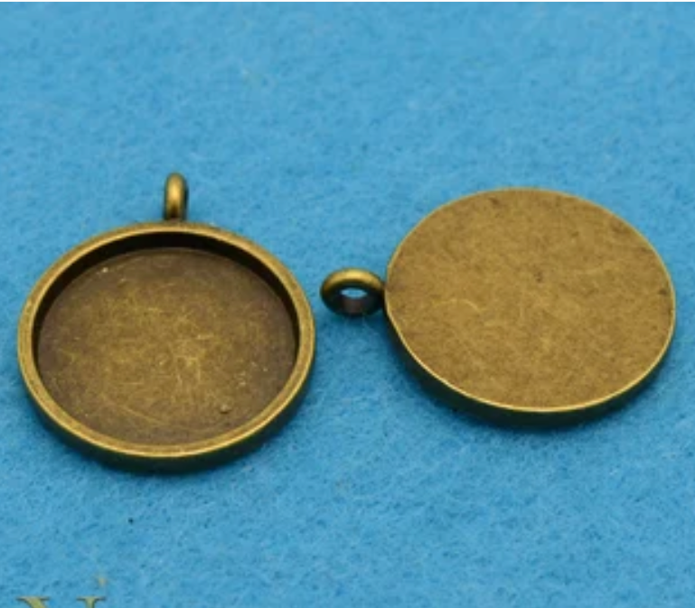 25 - 16mm Round Bezel Pendants (Bail) - Perfect Pendants Plus