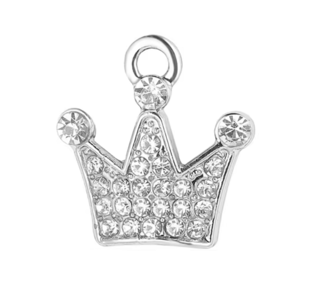 Silver Plated Princess Crown Charm for Bracelet