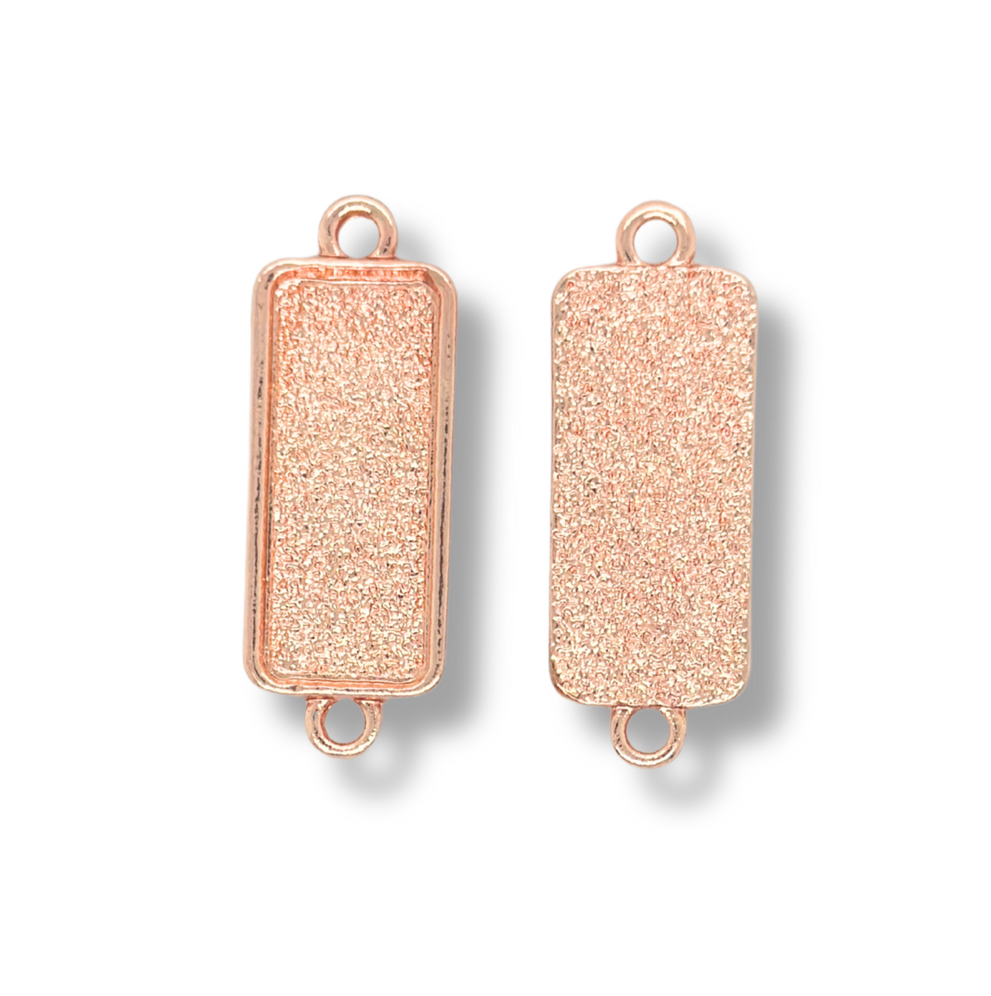 Bracelet Connector Rectangle Bezels Side Loop Horizontal