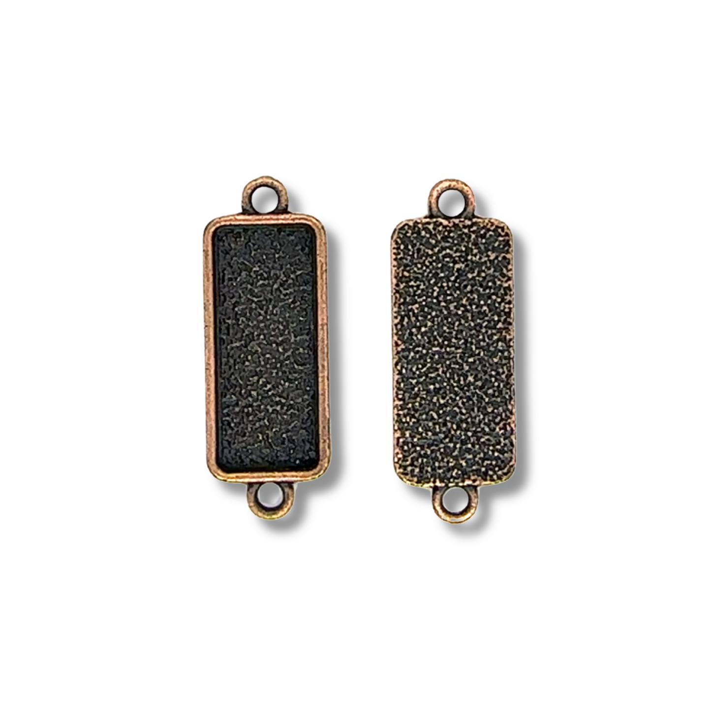 Bracelet Connector Rectangle Bezels Side Loop Horizontal