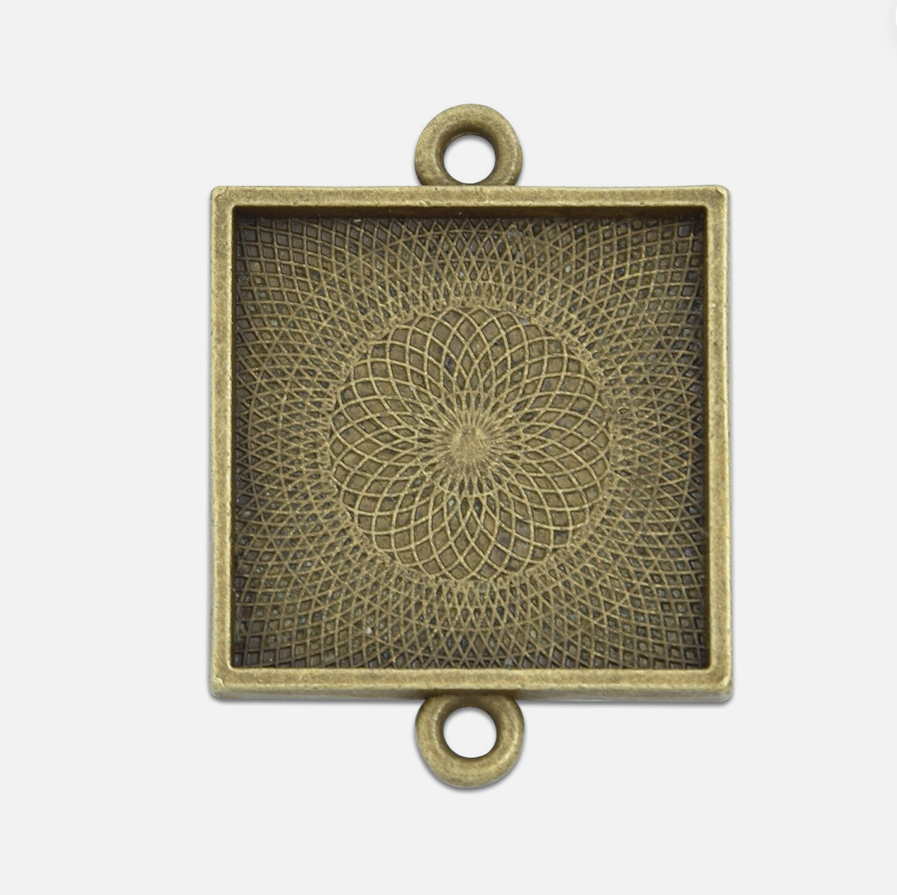25mm Square Connector Blank Pendant 1 inch