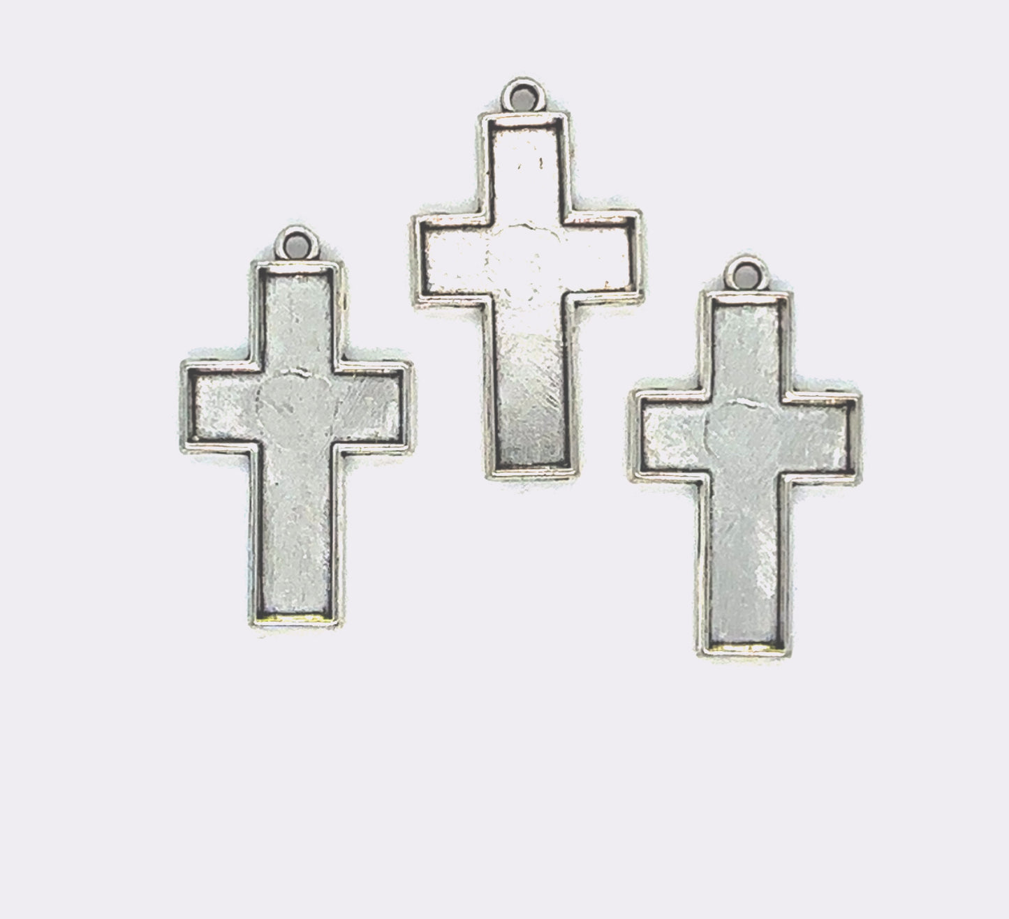 12 pieces 32mm Cross Shaped Blank Pendant Base Trays