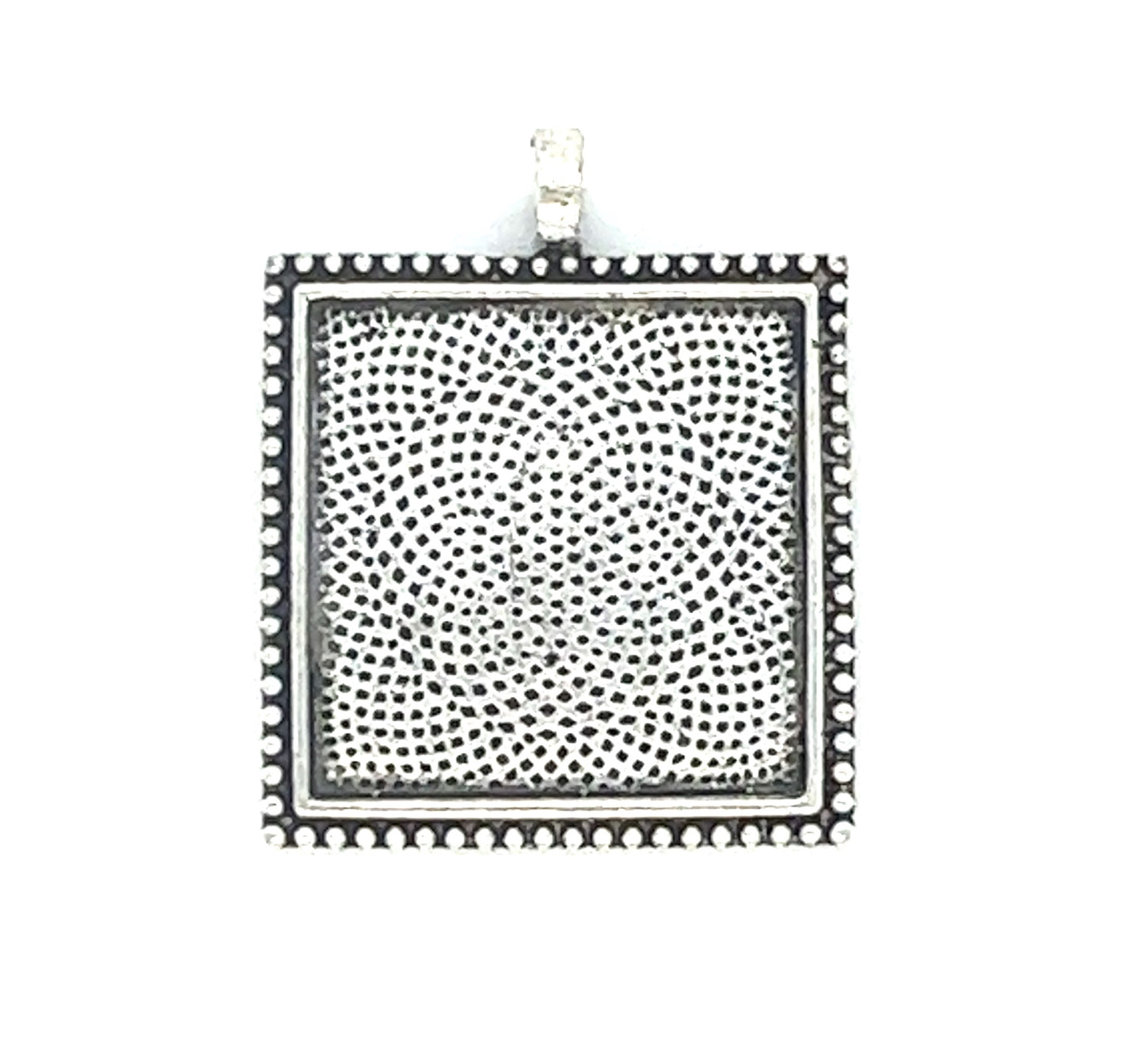 25mm Square Beaded Edged Pendant Frame 1 inch - Perfect Pendants Plus