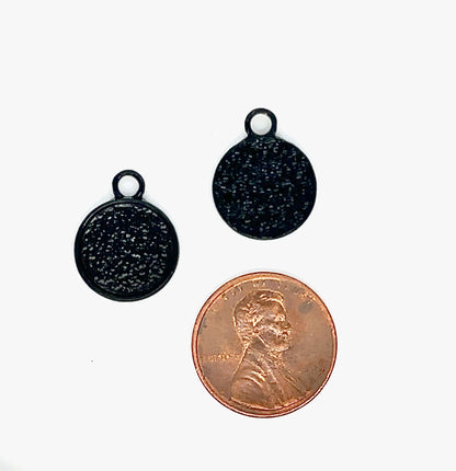 12mm small round jewelry making supplies charm black