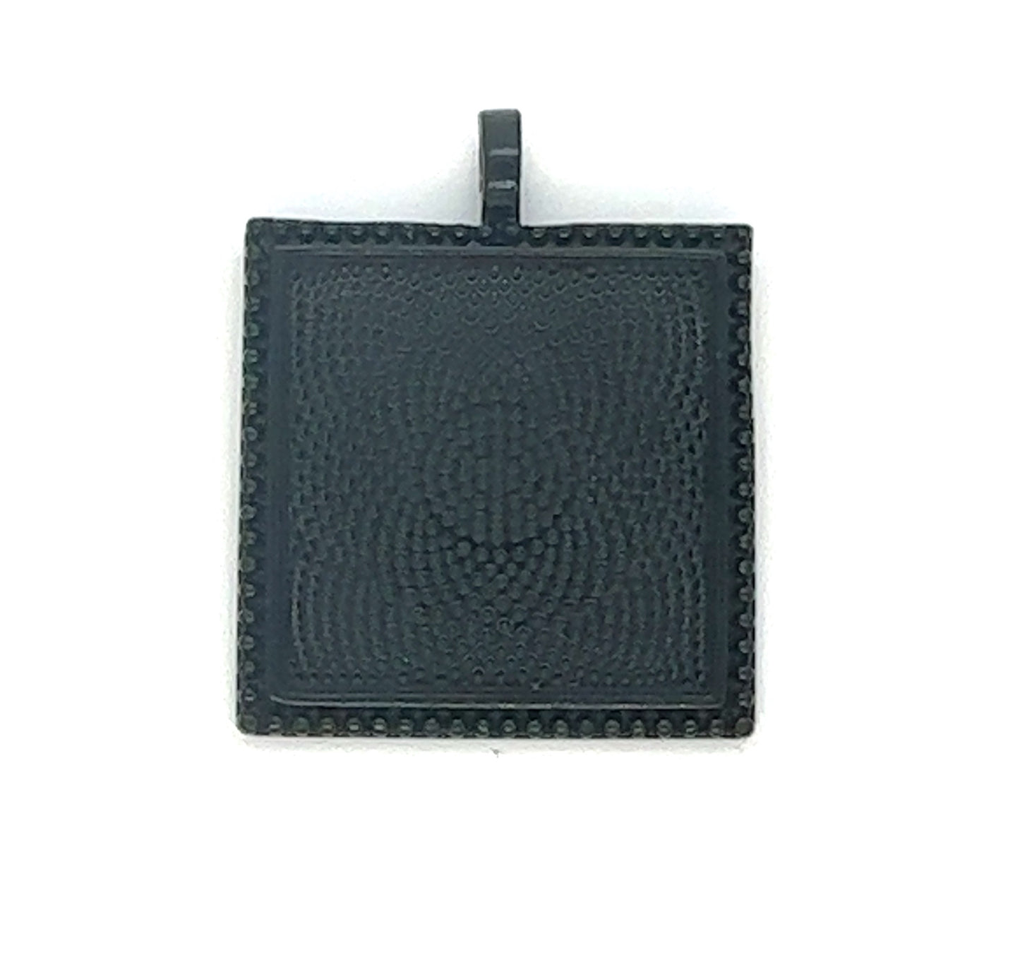 25mm Square Beaded Edged Pendant Frame 1 inch - Perfect Pendants Plus