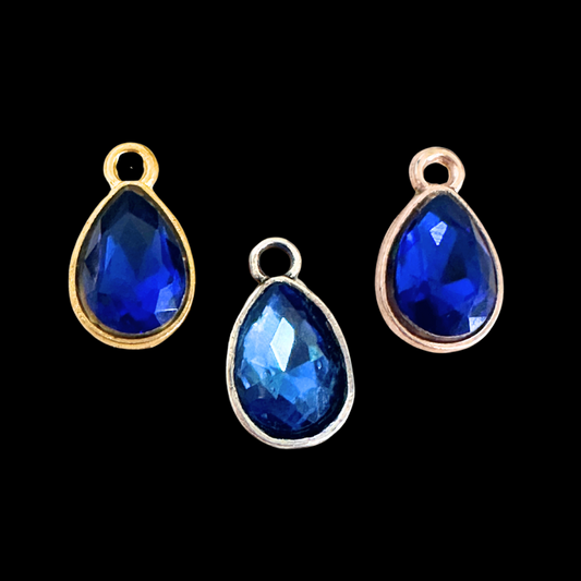 Something Blue Teardrop Rhinestone Charm - Perfect Pendants Plus