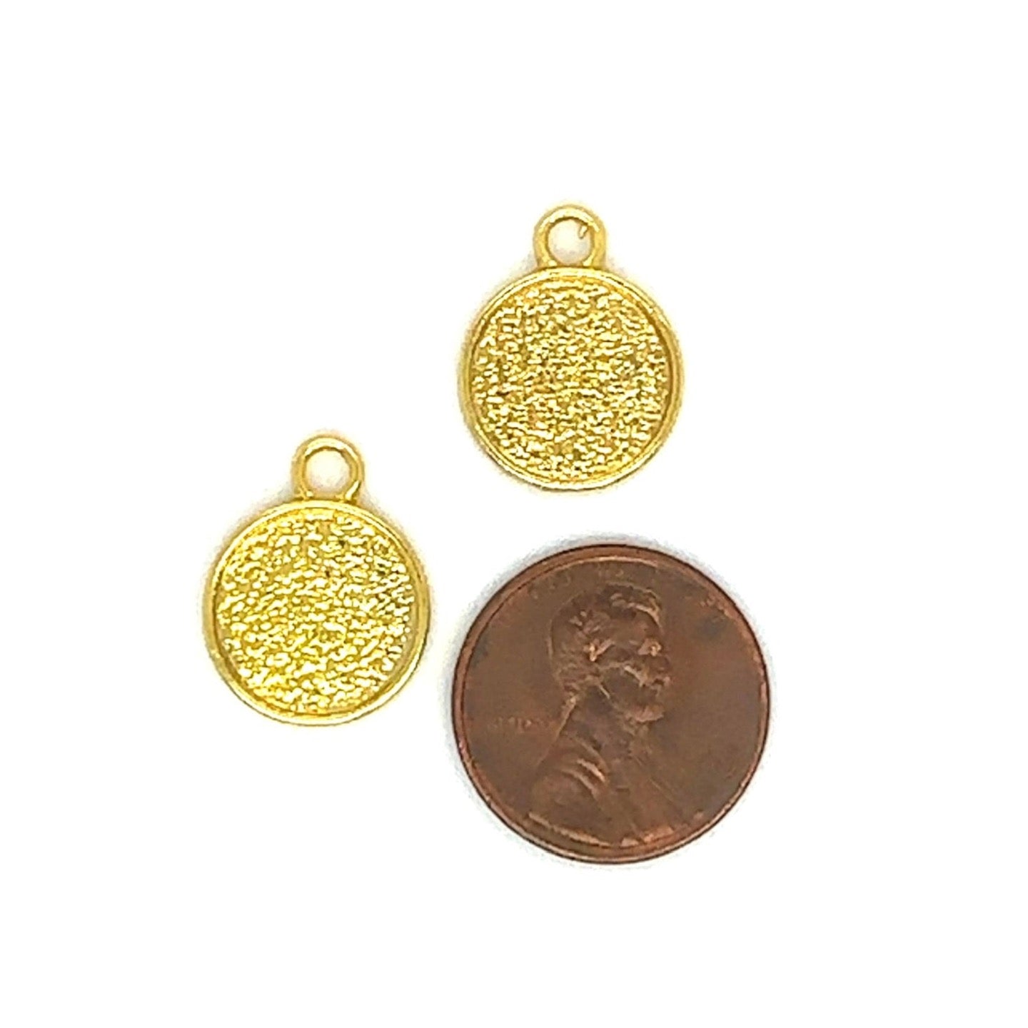 12mm small round jewelry making supplies charm gold