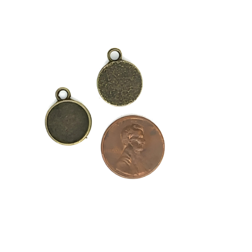 12mm Small Round Bezel Pendant Blank with Top Loop - Perfect Pendants Plus