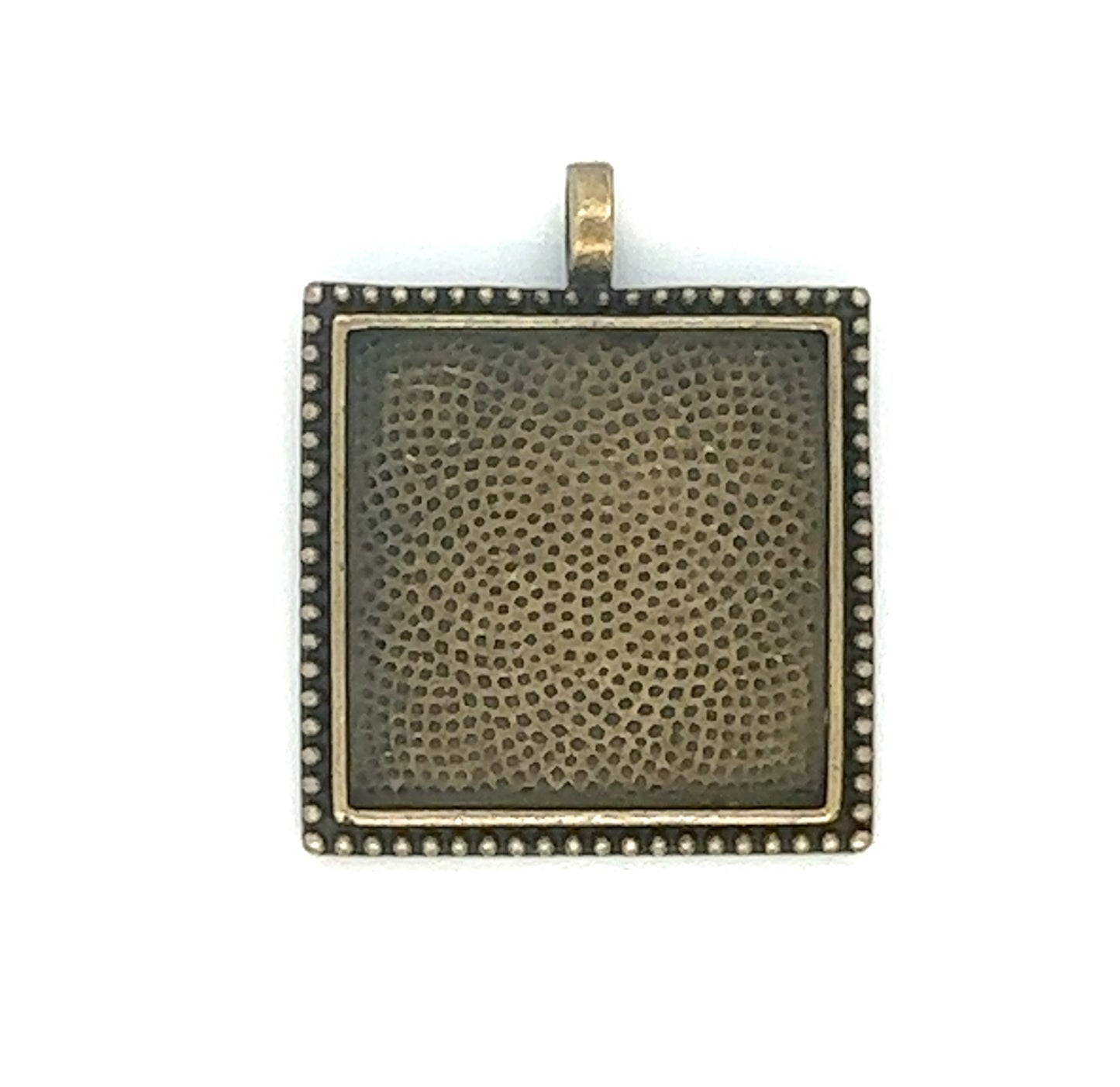 25mm Square Beaded Edged Pendant Frame 1 inch - Perfect Pendants Plus