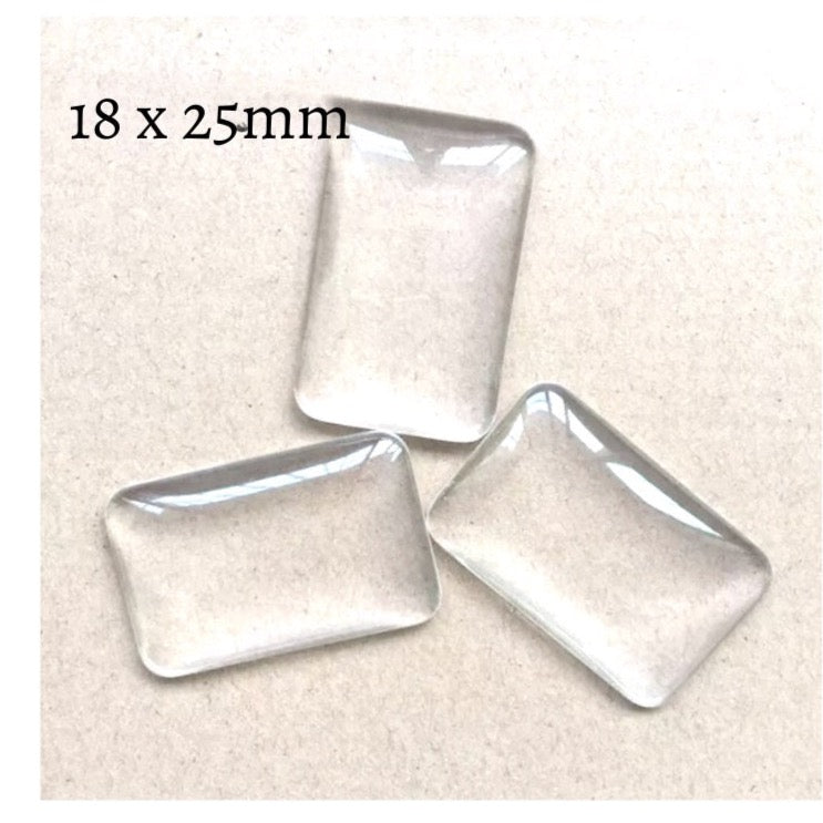 18x25mm Rectangle Glass Cabochon - Perfect Pendants Plus