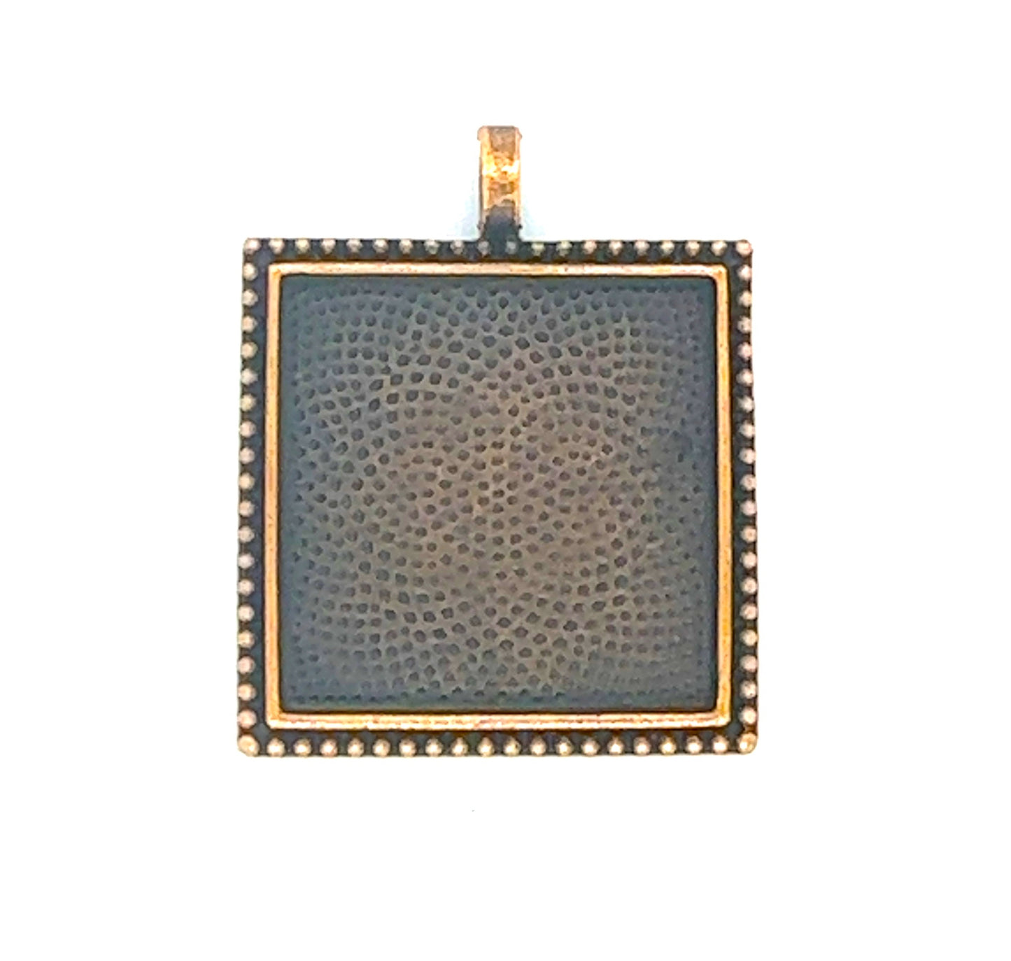 25mm Square Beaded Edged Pendant Frame 1 inch - Perfect Pendants Plus