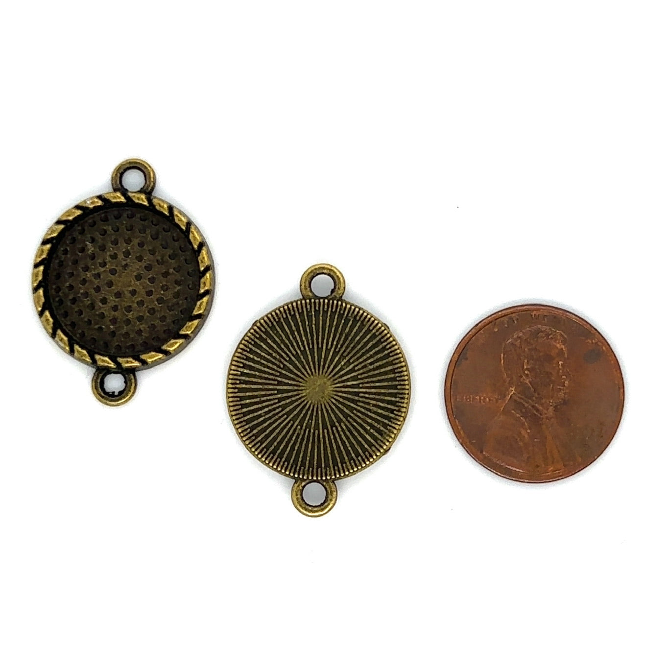 12 - 16mm Small Round Braided Edge Connector Bezel Settings - Perfect Pendants Plus