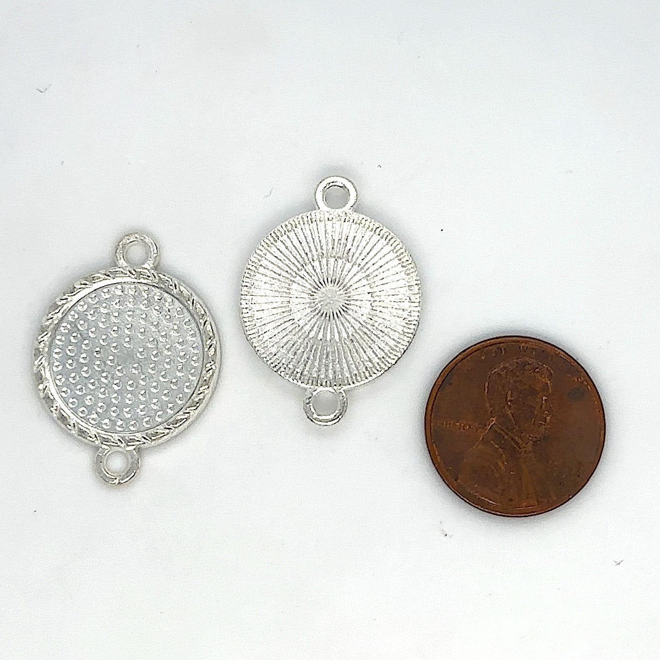12 - 16mm Small Round Braided Edge Connector Bezel Settings - Perfect Pendants Plus