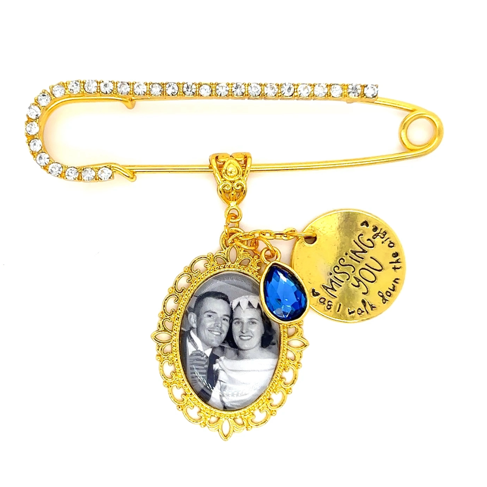 Walk Me Down the Aisle Wedding Bouquet Charm Memorial Keepsake - Perfect Pendants Plus