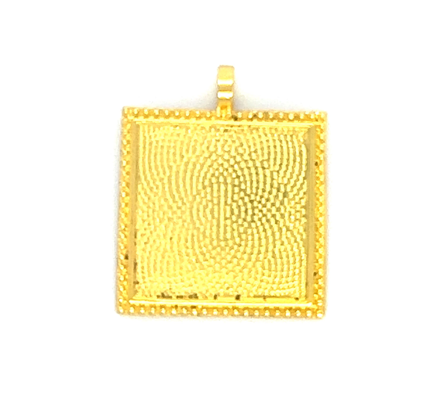 25mm Square Beaded Edged Pendant Frame 1 inch - Perfect Pendants Plus