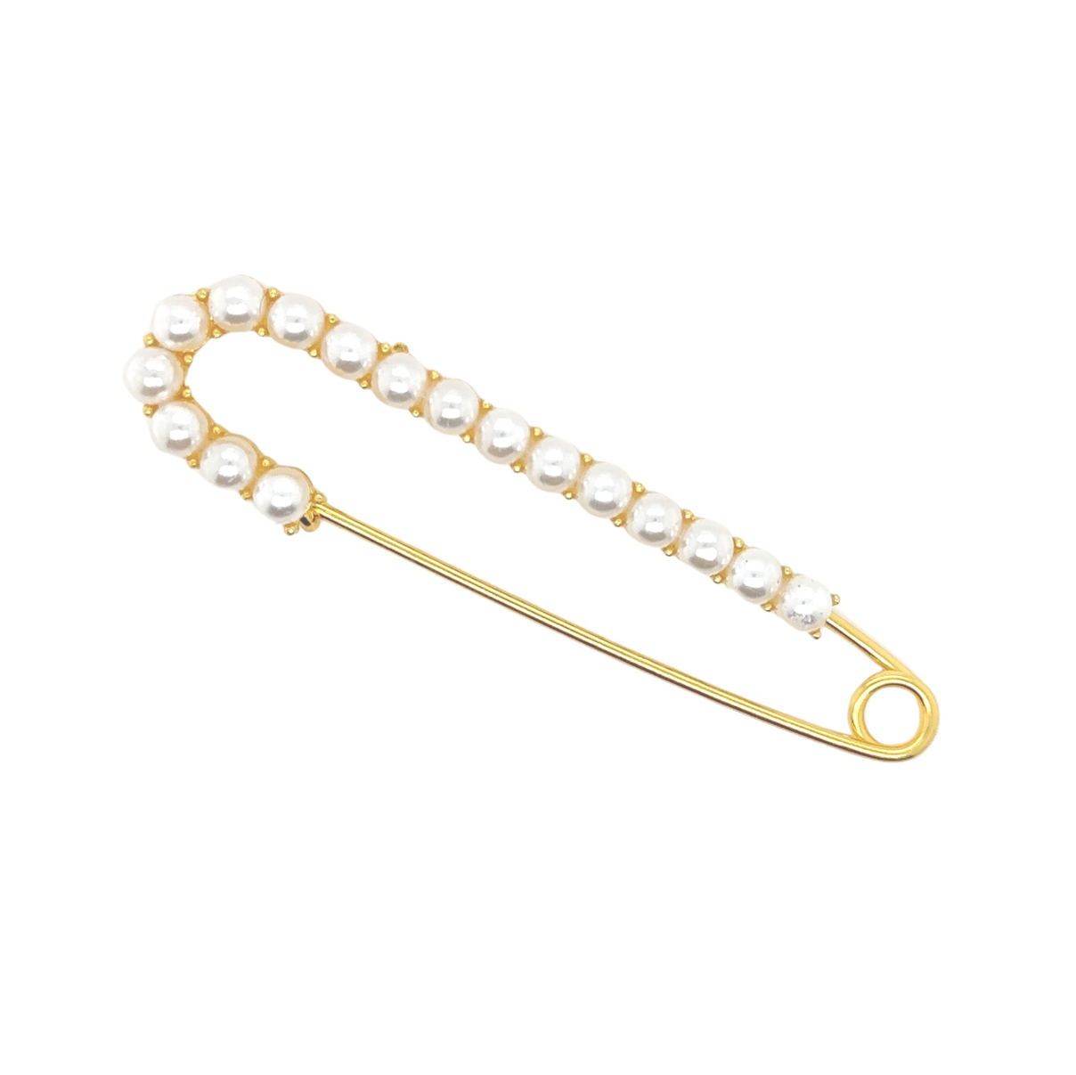 Large Pearl Pin Safety Brooch