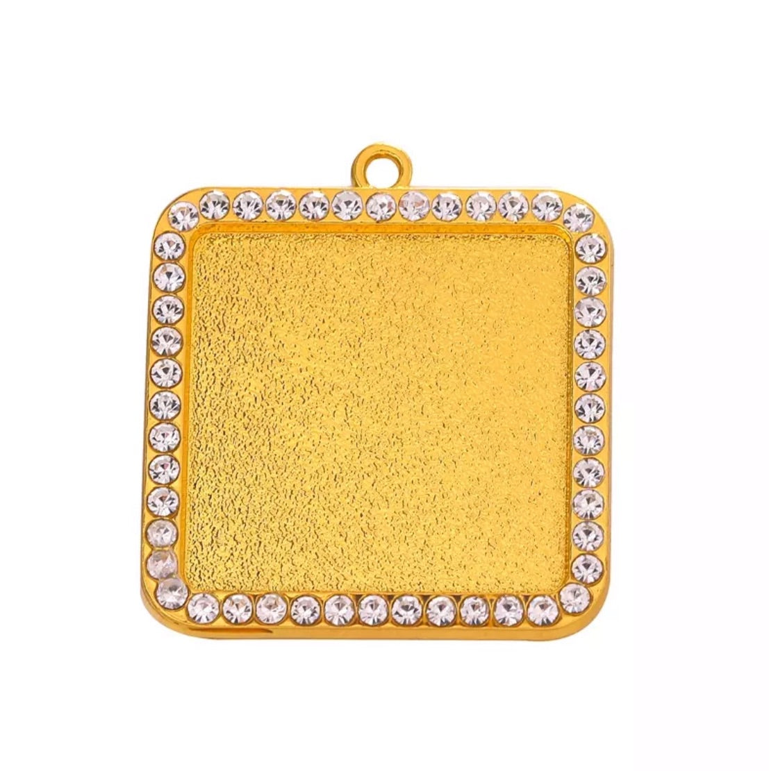 25mm Rhinestone Square Photo Charm Pendant Tray DIY Jewelry Settings