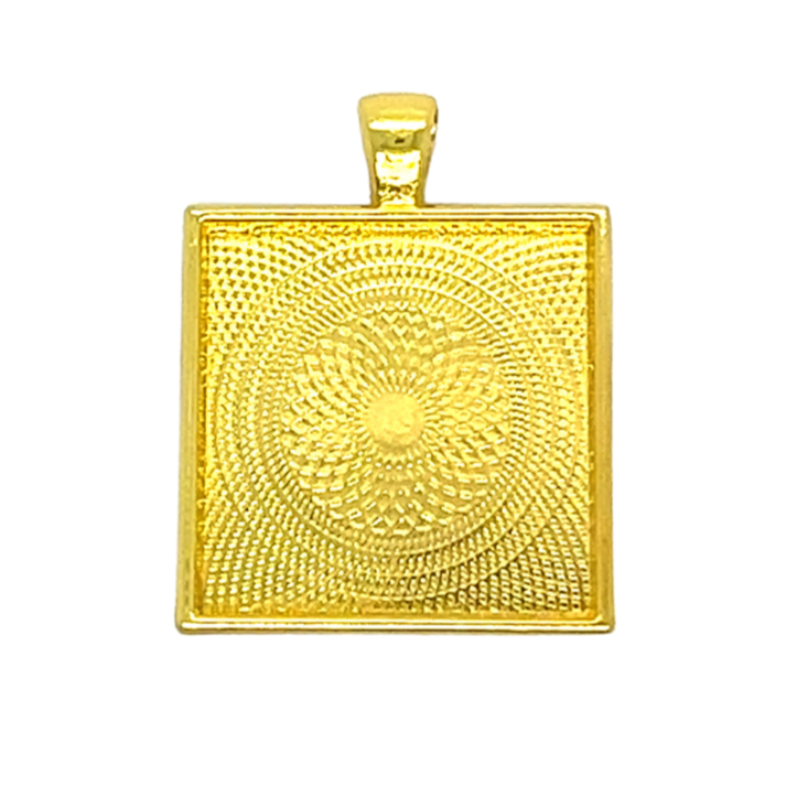 gold 20mm Square Pendant Trays for DIY Jewelry Settings