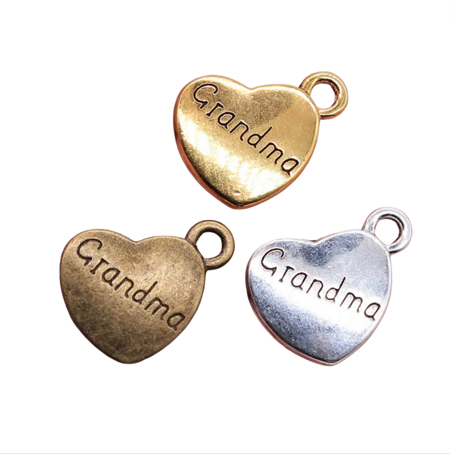 Heart Shaped Charm Family Mom Dad Grandma - Perfect Pendants Plus