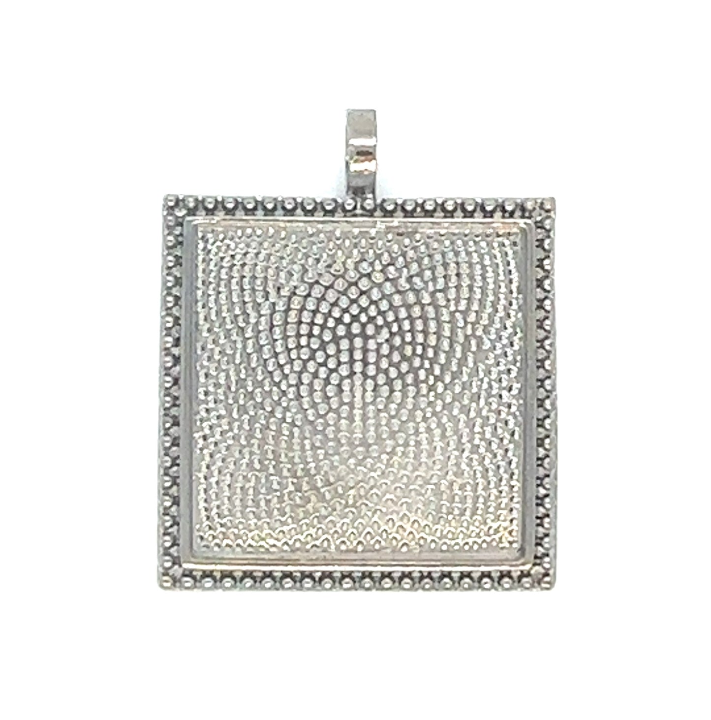 25mm Square Beaded Edged Pendant Frame 1 inch - Perfect Pendants Plus