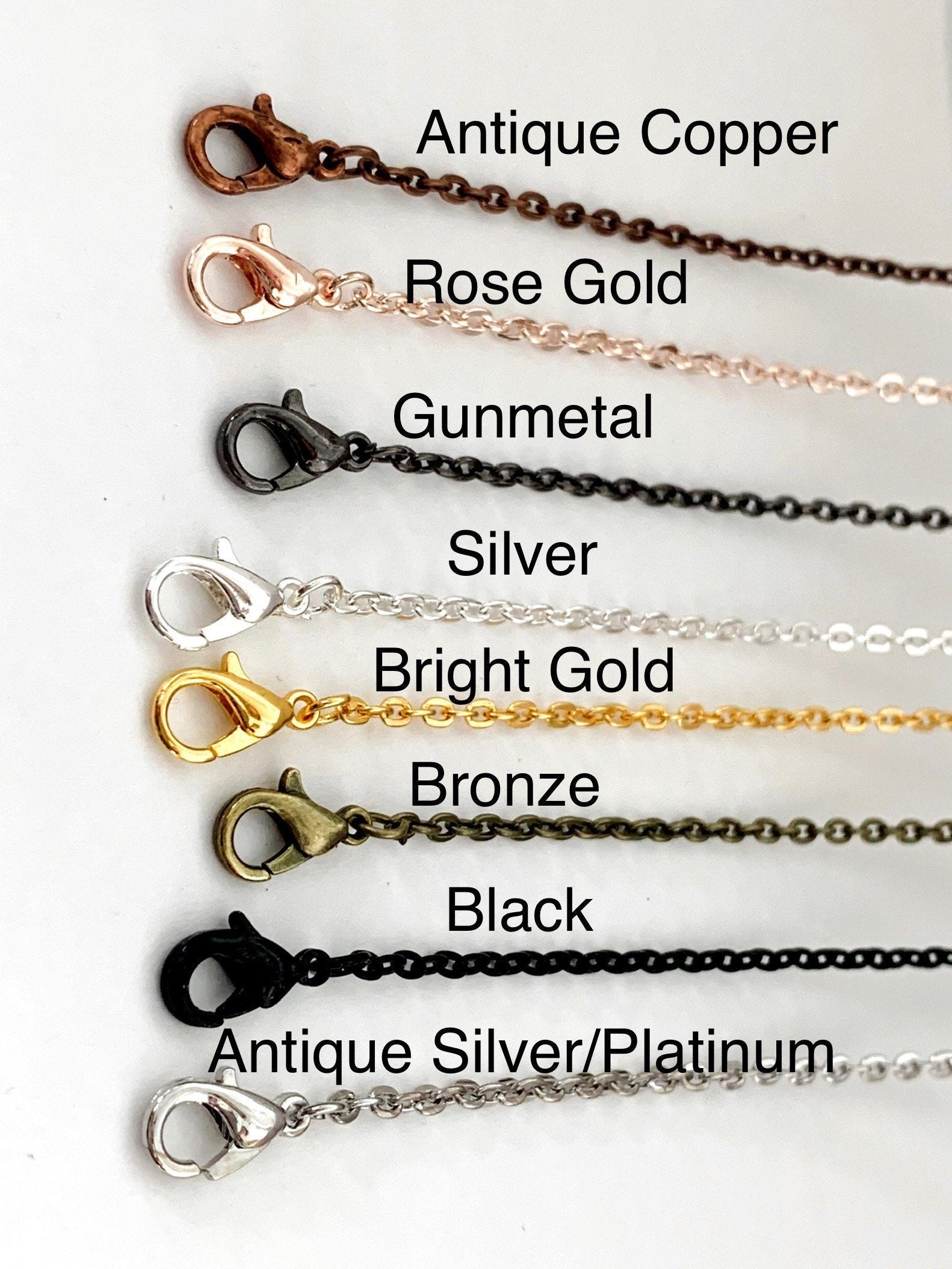 Chain Necklaces Wholesale - 18 inch Bronze, Black, Silver plated , Copper, or Antique Silver