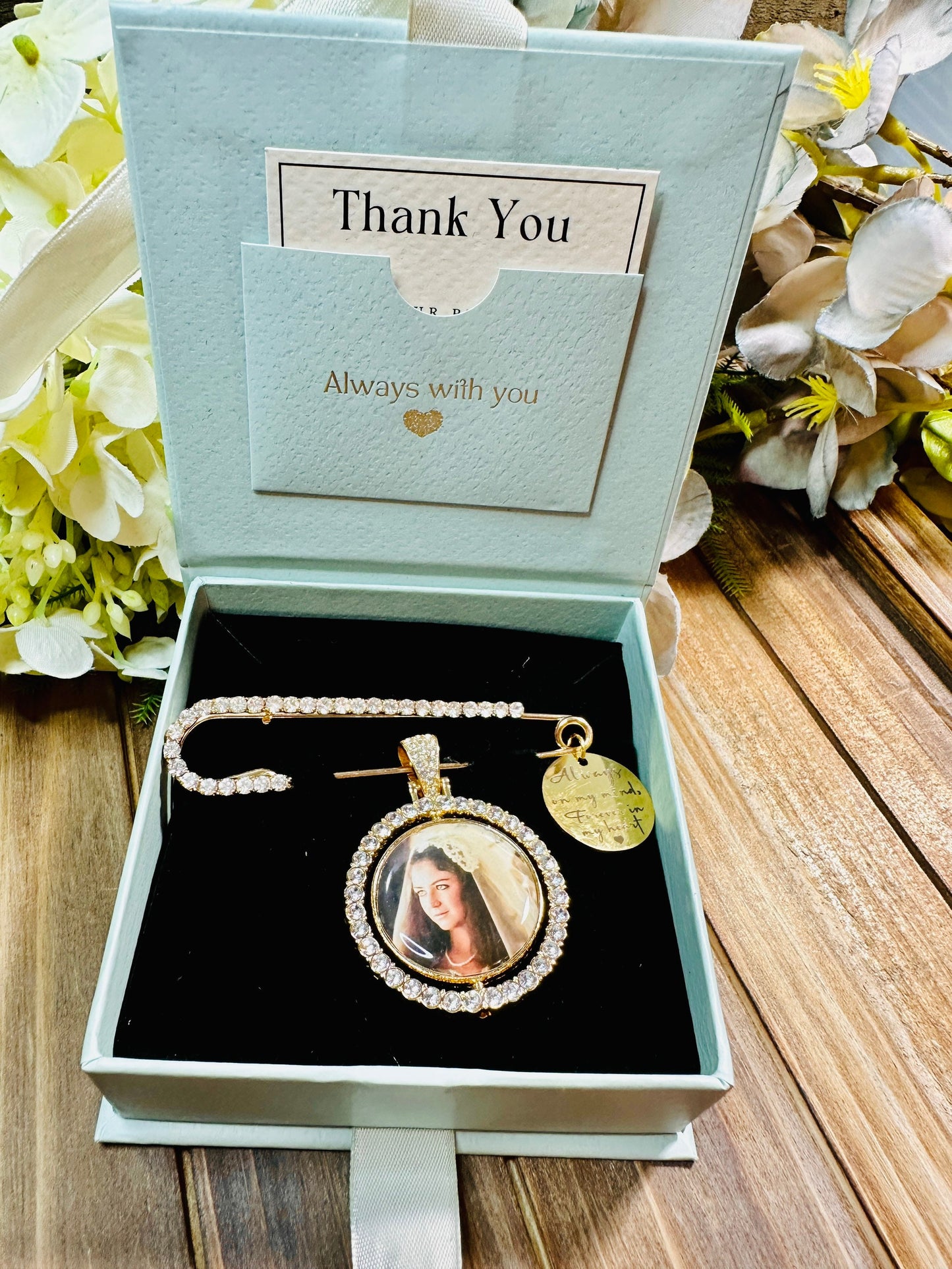 Double Sided Wedding Gift Memorial Photo Charm - Perfect Pendants Plus
