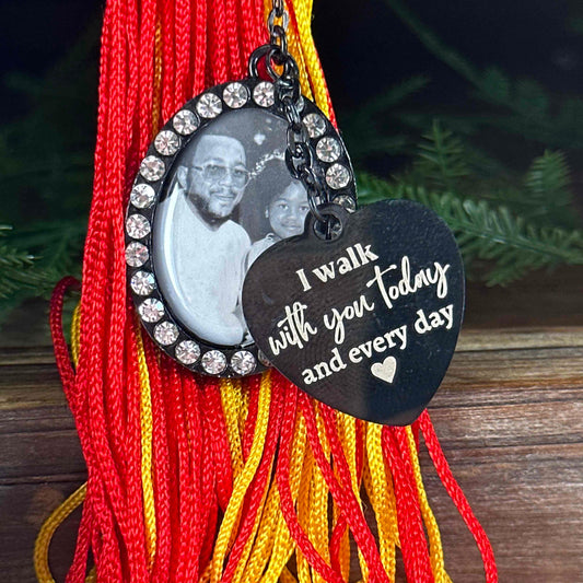 Graduation Cap Photo Charm Gift with Memorial Photo Rhinestone - Perfect Pendants Plus
