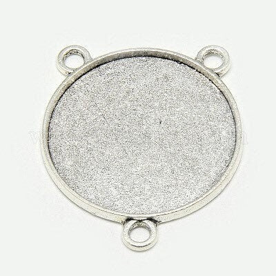 Round Connector Bezels for Rosaries, Pendant Trays - customizable blank 30mm Wedding photo charms, bracelet earrings Lead-Nickel free