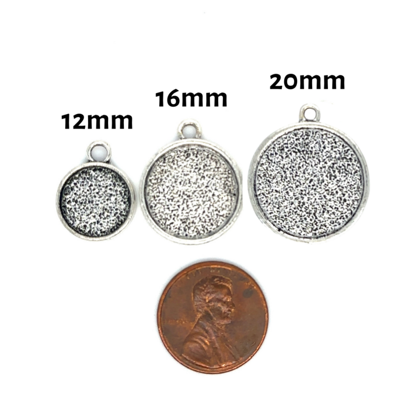 12mm Small Round Bezel Pendant Blank with Top Loop - Perfect Pendants Plus