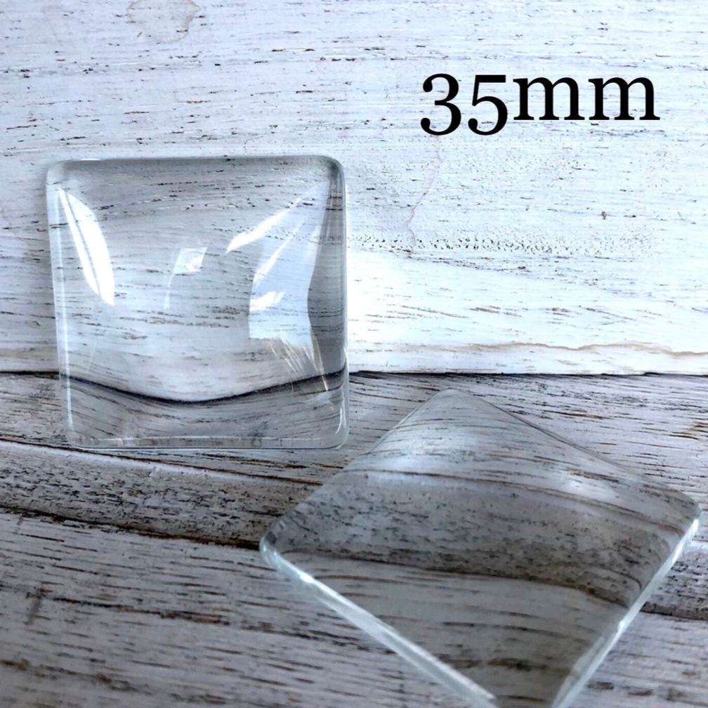 35mm Square Glass Cabochons Tiles -Approx 1 1/4 Inches - Perfect Pendants Plus