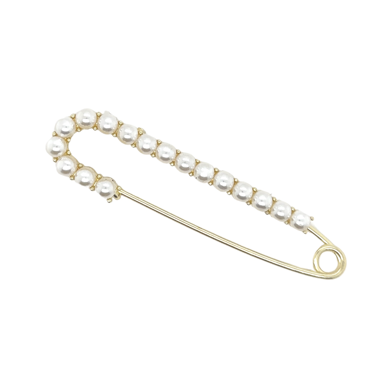 Large Pearl Pin Safety Brooch