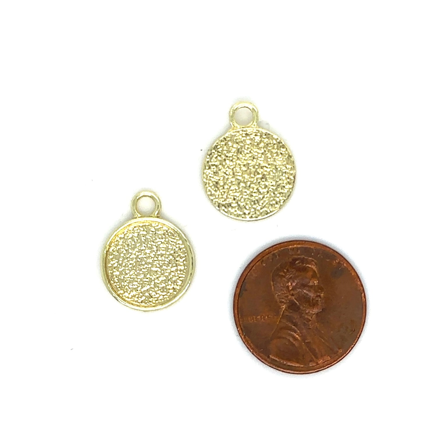 12mm small round jewelry making supplies charm light gold
