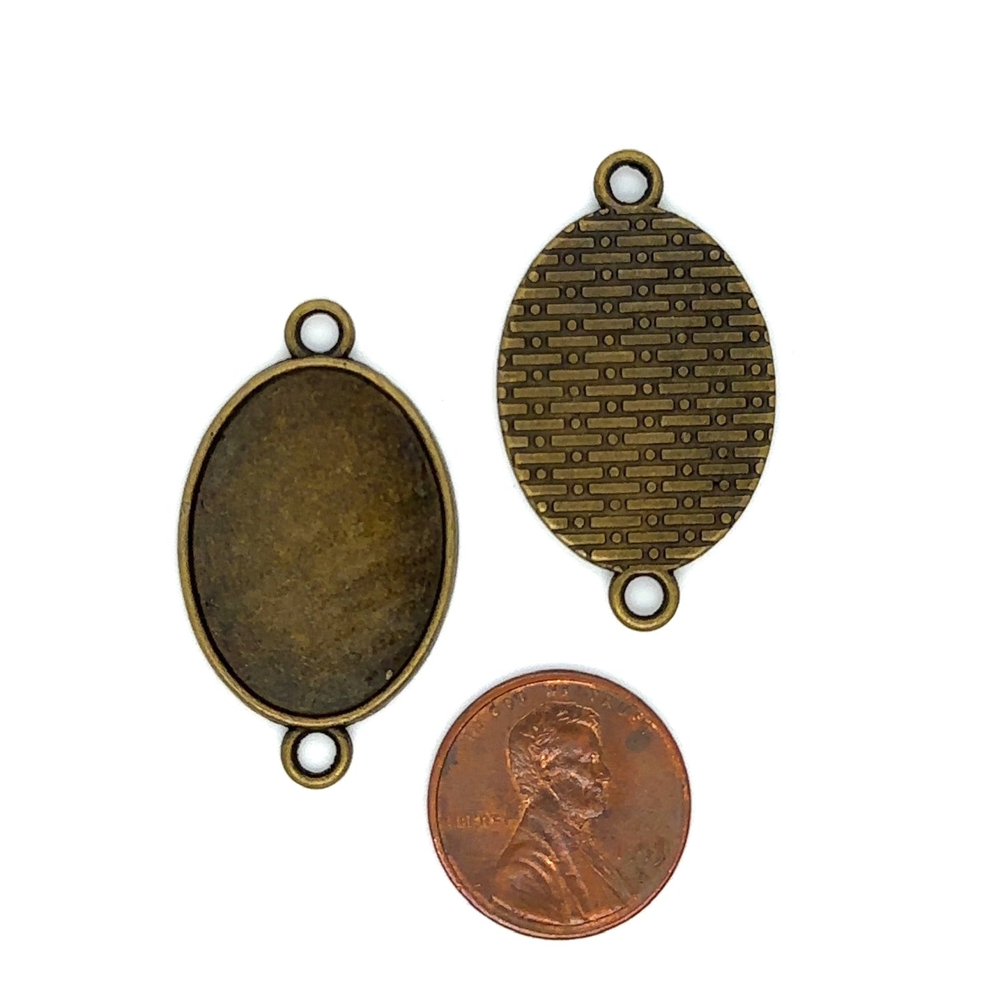 12 18x25mm Plain Oval Connector Setting - Perfect Pendants Plus