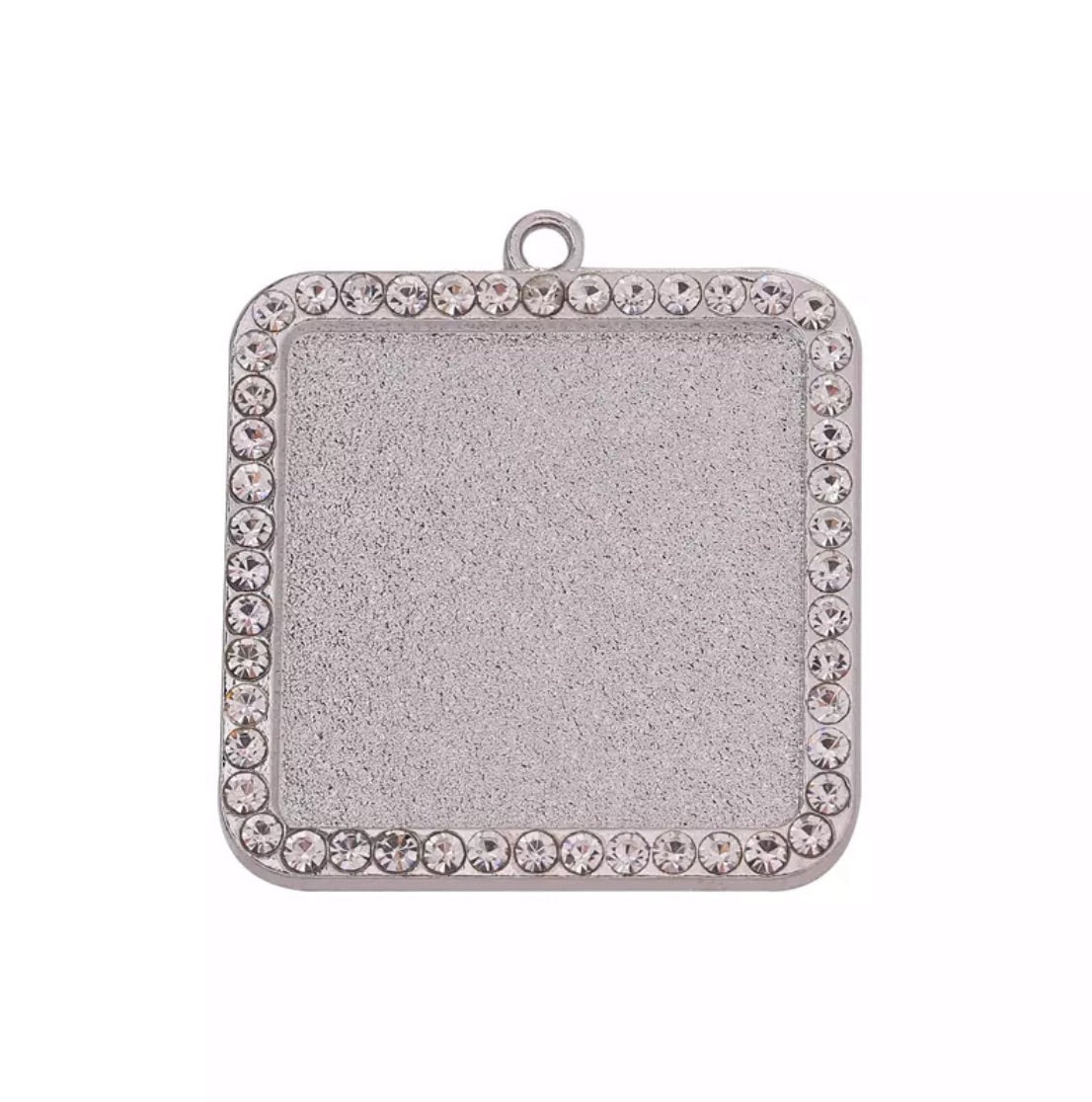 25mm Rhinestone Square Photo Charm Pendant Tray DIY Jewelry Settings