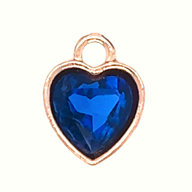 Something Blue Heart Rhinestone Charm