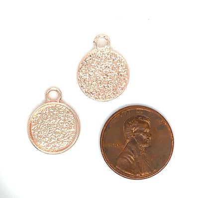 12mm small round jewelry making supplies charm rose gold